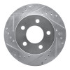 R1 90-99 Jeep Cherokee Front Left Drilled & Slotted Silver Brake Rotor