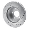 R1 90-99 Jeep Cherokee Front Left Drilled & Slotted Silver Brake Rotor