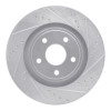 R1 06-10 Jeep Grand Cherokee Front Right Drilled & Slotted Silver Brake Rotor