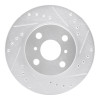 R1 92-95 Toyota Paseo Front Right Drilled & Slotted Silver Brake Rotor
