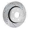 R1 05-10 Jeep Grand Cherokee Front Right Drilled & Slotted Silver Brake Rotor