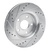 R1 05-10 Jeep Grand Cherokee Front Right Drilled & Slotted Silver Brake Rotor