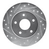 R1 08-16 Chrysler Town & Country Rear Left Drilled & Slotted Silver Brake Rotor
