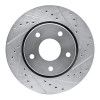 R1 08-16 Chrysler Town & Country Front Right Drilled & Slotted Silver Brake Rotor