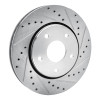 R1 08-16 Chrysler Town & Country Front Right Drilled & Slotted Silver Brake Rotor