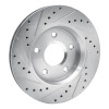 R1 08-16 Chrysler Town & Country Front Right Drilled & Slotted Silver Brake Rotor