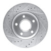 R1 08-16 Chrysler Town & Country Front Right Drilled & Slotted Silver Brake Rotor