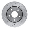 R1 08-16 Chrysler Town & Country Front Left Drilled & Slotted Silver Brake Rotor