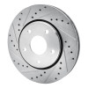 R1 08-16 Chrysler Town & Country Front Left Drilled & Slotted Silver Brake Rotor