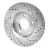 R1 08-16 Chrysler Town & Country Front Left Drilled & Slotted Silver Brake Rotor