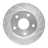 R1 05-11 Dodge Dakota 4WD Front Right Drilled & Slotted Silver Brake Rotor