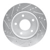 R1 05-11 Dodge Dakota 4WD Front Right Drilled & Slotted Silver Brake Rotor