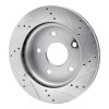 R1 05-11 Dodge Dakota 4WD Front Left Drilled & Slotted Silver Brake Rotor