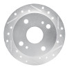 R1 85-87 Toyota Corolla (US/Canada) Rear Right Drilled & Slotted Silver Brake Rotor