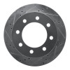 R1 00-02 Dodge Ram 3500 Front Left Drilled & Slotted Silver Brake Rotor