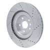 R1 13-25 Lexus RC300 Left Front Drilled & Slotted Silver Brake Rotor