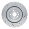 R1 13-25 Lexus RC300 Left Front Drilled & Slotted Silver Brake Rotor