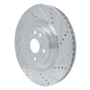 R1 13-25 Lexus IS500 Right Front Drilled & Slotted Silver Brake Rotor