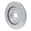 R1 13-25 Lexus IS500 Right Front Drilled & Slotted Silver Brake Rotor