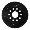 R1 91-95 Toyota MR2 Rear Left Drilled & Slotted Black Brake Rotor