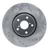 R1 07-11 Lexus GS350 Right Front Drilled & Slotted Silver Brake Rotor