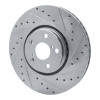 R1 07-11 Lexus GS350 Right Front Drilled & Slotted Silver Brake Rotor