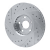 R1 07-11 Lexus GS350 Right Front Drilled & Slotted Silver Brake Rotor