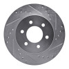 R1 97-02 Dodge Dakota 4WD Front Right Drilled & Slotted Silver Brake Rotor