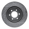 R1 97-02 Dodge Dakota 4WD Front Left Drilled & Slotted Silver Brake Rotor