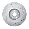 R1 07-11 Lexus GS350 Left Front Drilled & Slotted Silver Brake Rotor