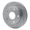 R1 94-99 Dodge Ram 1500 Pickup Front Left Drilled & Slotted Silver Brake Rotor