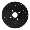 R1 87-89 Toyota MR2 Rear Right Drilled & Slotted Black Brake Rotor