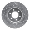 R1 91-96 Dodge Dakota 4WD Front Left Drilled & Slotted Silver Brake Rotor