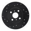 R1 87-89 Toyota MR2 Rear Left Drilled & Slotted Black Brake Rotor