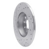 R1 05-18 Audi Q3 Rear Right Drilled & Slotted Silver Brake Rotor