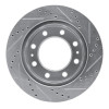 R1 92-00 Chevrolet K3500 Front Left Drilled & Slotted Silver Brake Rotor