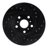 R1 87-91 Toyota Camry Front Left Drilled & Slotted Black Brake Rotor