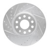 R1 05-25 Audi Q3 Front Left Drilled & Slotted Silver Brake Rotor