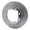 R1 88-00 Chevrolet Suburban 1500 Front Left Drilled & Slotted Silver Brake Rotor