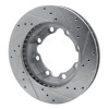 R1 88-00 Chevrolet Suburban 1500 Front Left Drilled & Slotted Silver Brake Rotor