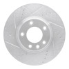 R1 03-15 Audi Q7 Right Front Drilled & Slotted Silver Brake Rotor