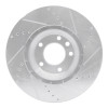 R1 03-15 Audi Q7 Right Front Drilled & Slotted Silver Brake Rotor