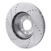 R1 03-15 Audi Q7 Left Front Drilled & Slotted Silver Brake Rotor