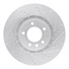 R1 03-18 Porsche Cayenne Left Front Drilled & Slotted Silver Brake Rotor