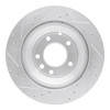 R1 03-18 Audi Q7 Rear Right Drilled & Slotted Silver Brake Rotor