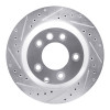 R1 03-18 Audi Q7 Rear Left Drilled & Slotted Silver Brake Rotor