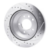 R1 03-18 Audi Q7 Rear Left Drilled & Slotted Silver Brake Rotor