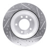 R1 03-18 Audi Q7 Rear Left Drilled & Slotted Silver Brake Rotor