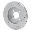 R1 86-08 Volkswagen Quantum Front Left Drilled & Slotted Silver Brake Rotor
