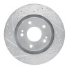 R1 05-22 Mitsubishi Outlander Front Left Drilled & Slotted Silver Brake Rotor